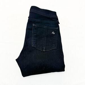 Rag & Bone Skinny Two Toned Textured Denim Jeans Coal Size 25